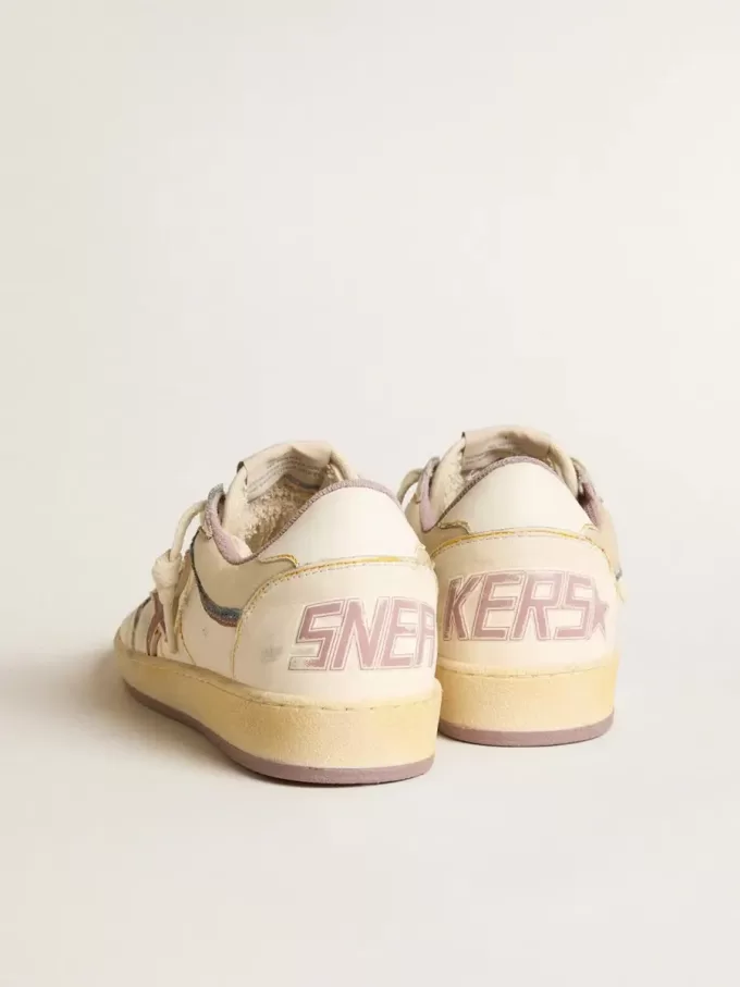 Ball Star voor dames in nappaleer met mauve TPU-ster en leren hielstuk