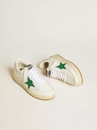 Ball Star voor dames met groene leren ster en metallic leren hielstuk