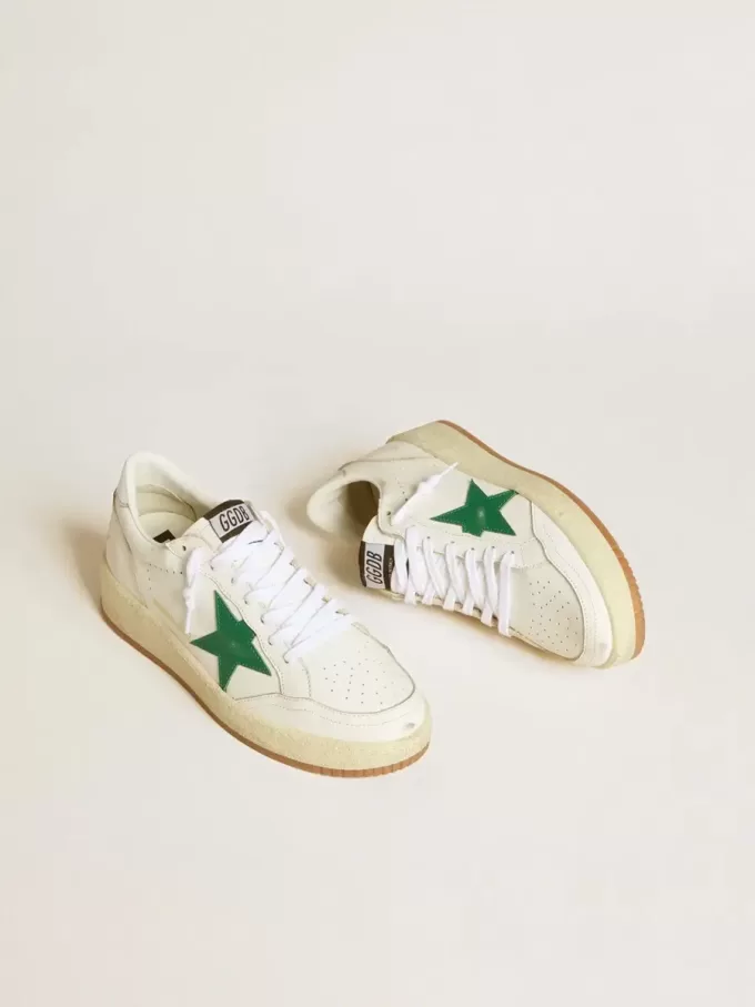 Ball Star voor dames met groene leren ster en metallic leren hielstuk