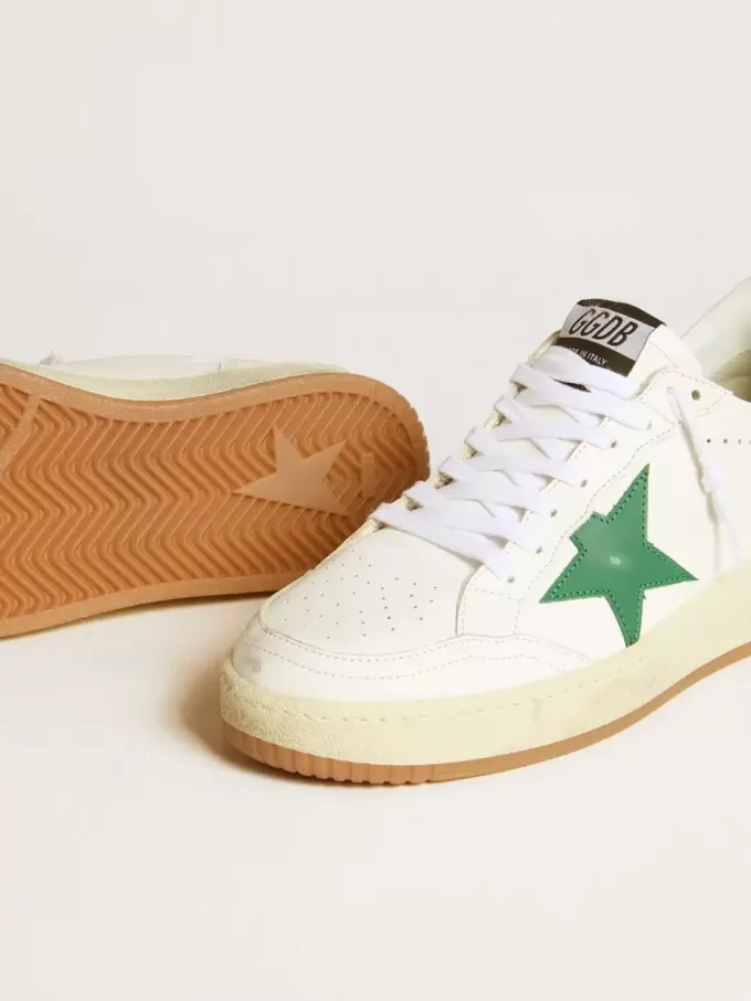 Ball Star voor dames met groene leren ster en metallic leren hielstuk