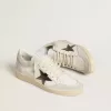 Ball Star voor dames met metallic leren ster en glanzende leren hielband