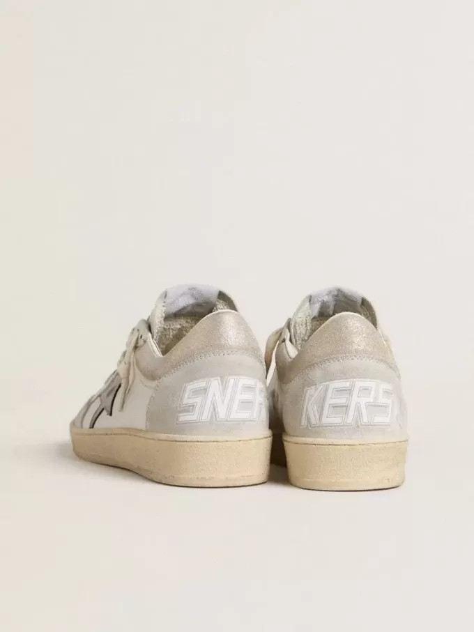 Ball Star voor dames met metallic leren ster en glanzende leren hielband
