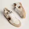 Ball Star voor dames met ster van ponyhuid met luipaardprint en zwarte hielband