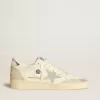 Ball Star voor dames met zilveren Swarovski-microkristallen ster en metallic zilveren leren hielstuk