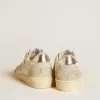 Ball Star voor dames met zilveren Swarovski-microkristallen ster en metallic zilveren leren hielstuk