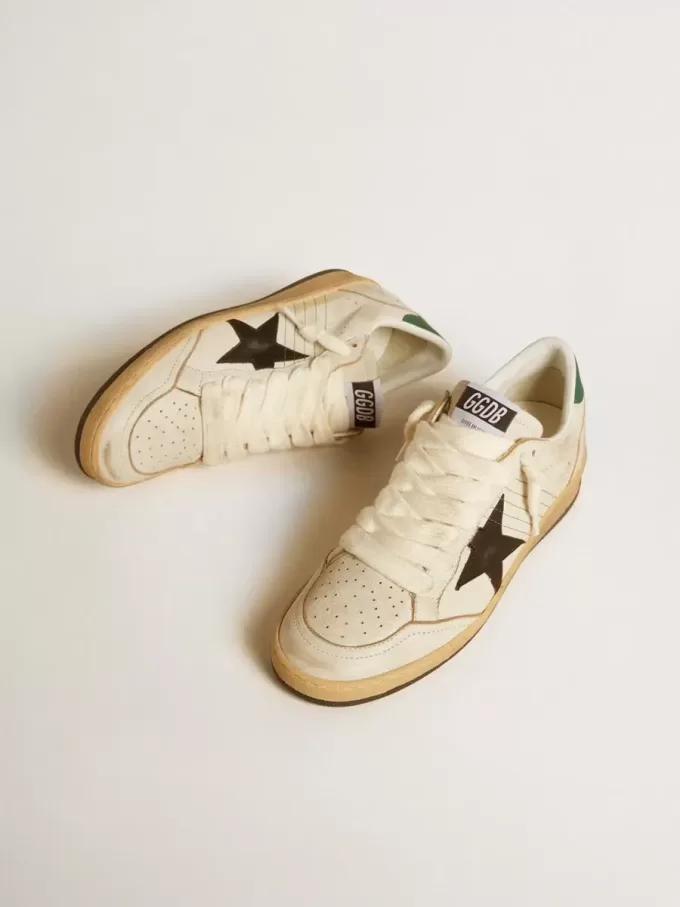Ball Star voor dames met zwarte leren ster en groene leren hielband