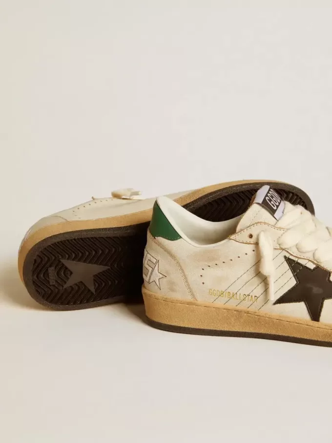 Ball Star voor dames met zwarte leren ster en groene leren hielband