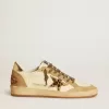 Ball Star voor dames van nappa en suède met ponyhuidster en metallic hiellip