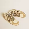 Ball Star voor dames van nappa en suède met ponyhuidster en metallic hiellip