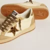 Ball Star voor dames van nappa en suède met ponyhuidster en metallic hiellip
