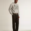 Ball Star voor heren in beige nappa met bordeauxrode mesh ster en hielstuk