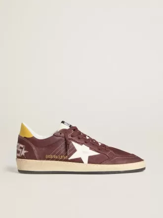 Ball Star voor heren in chocoladebruin nubuck met leren ster en hielstuk