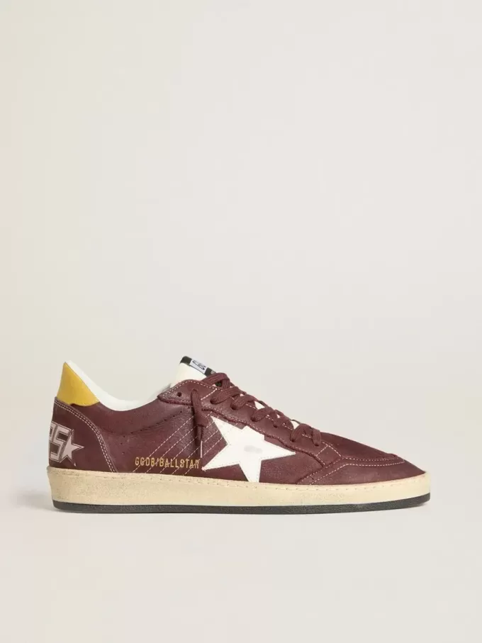 Ball Star voor heren in chocoladebruin nubuck met leren ster en hielstuk