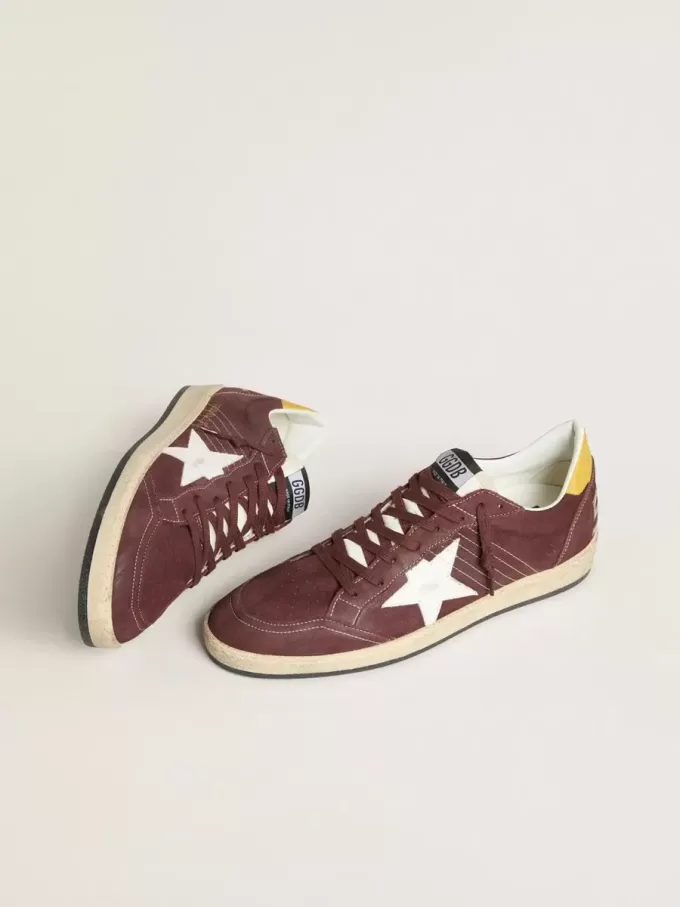 Ball Star voor heren in chocoladebruin nubuck met leren ster en hielstuk
