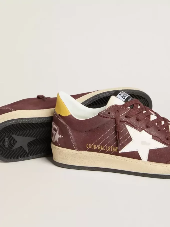 Ball Star voor heren in chocoladebruin nubuck met leren ster en hielstuk