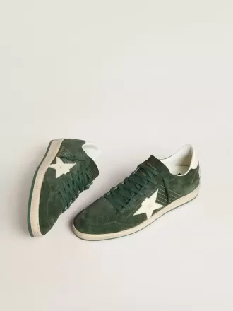 Ball Star voor heren in groen suède met witte leren ster en hielstuk