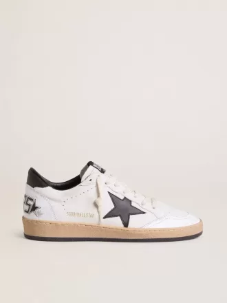 Ball Star voor heren in wit nappa met zwarte ster