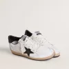 Ball Star voor heren in wit nappa met zwarte ster