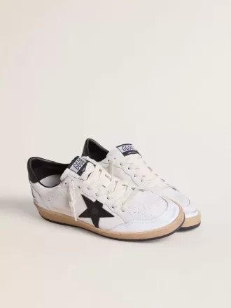 Ball Star voor heren in wit nappa met zwarte ster