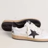 Ball Star voor heren in wit nappa met zwarte ster