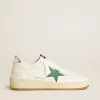 Ball Star voor heren met groene leren ster en metallic leren hielstuk