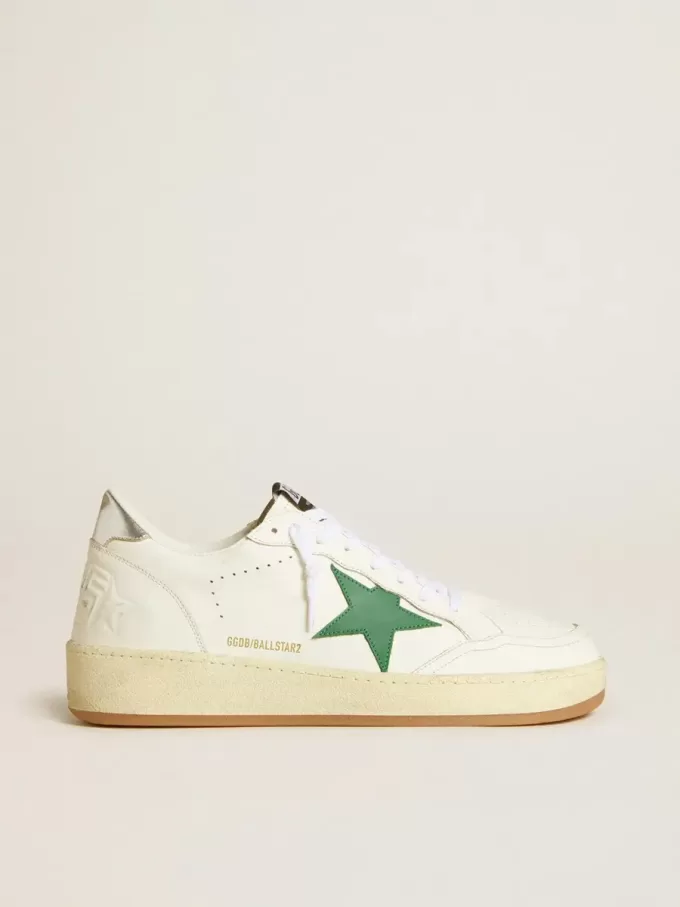 Ball Star voor heren met groene leren ster en metallic leren hielstuk
