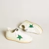Ball Star voor heren met groene leren ster en metallic leren hielstuk