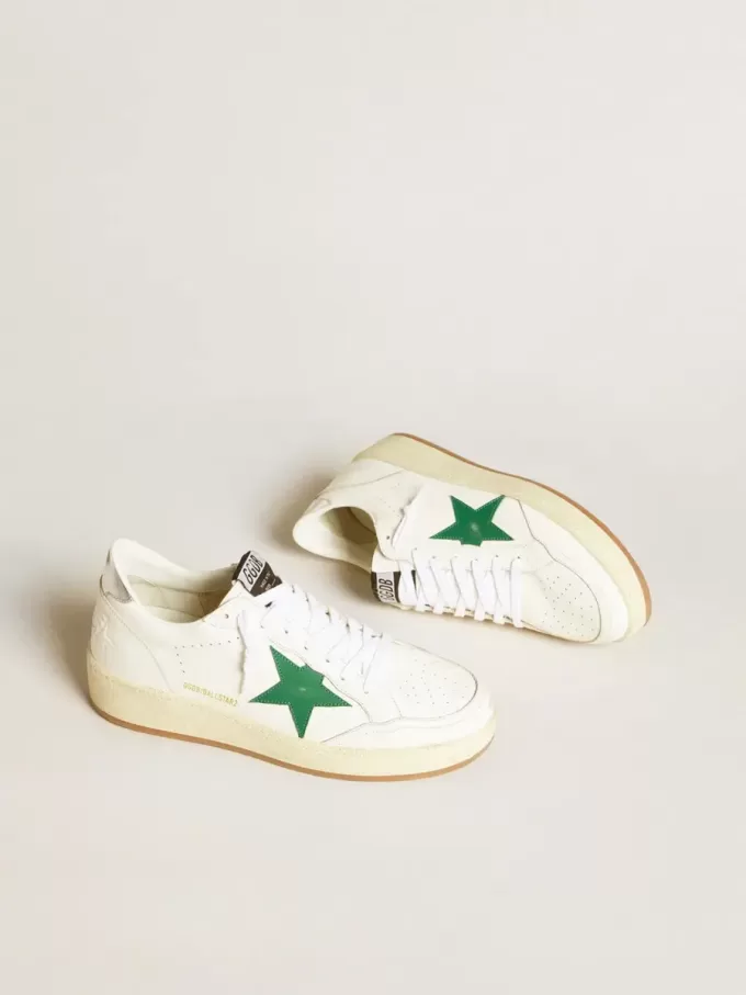 Ball Star voor heren met groene leren ster en metallic leren hielstuk
