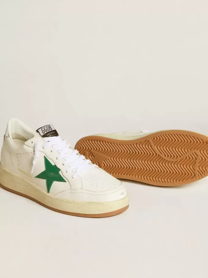 Ball Star voor heren met groene leren ster en metallic leren hielstuk