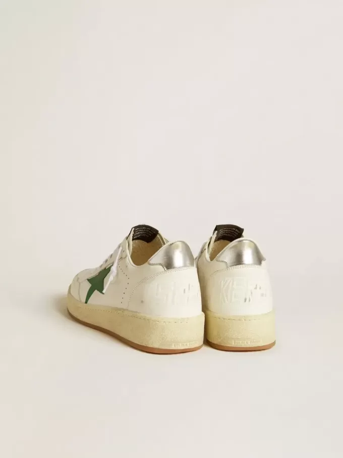 Ball Star voor heren met groene leren ster en metallic leren hielstuk