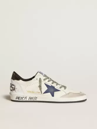 Ball Star voor heren van nappaleer met leren ster en metallic leren hielstuk