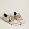 Ball Star voor heren van nappaleer met leren ster en metallic leren hielstuk