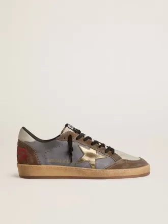 Ball Star voor heren van nubuck en suède met gouden metallic ster