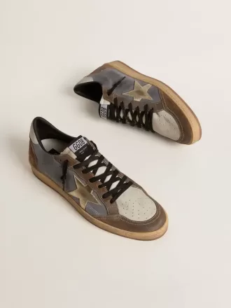Ball Star voor heren van nubuck en suède met gouden metallic ster