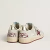 Ball Star voor heren van nubuck met krokodillenprint en bordeauxrode suède ster