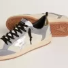 Ball Star voor heren van suède en nubuck met zilverkleurige metallic leren ster en goudkleurige metallic leren hielstuk