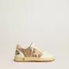 Ball Star Young in glitter en nappa met leren ster en hielstuk