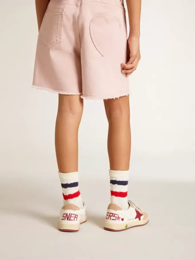 Ball Star Young in nappa met nappa ster en roze suède hielstuk