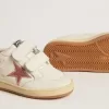 Ball Star Young in nappa met perzikroze glitterster en hielstuk