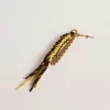 Bedeltje met gele en bruine geknoopte wandelveters met ketting