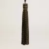 Bedeltje van zwart nappaleer met studs en metalen details