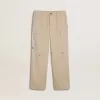 Beige chino broek voor kinderen met veelkleurige spatten