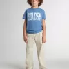 Beige chino broek voor kinderen met veelkleurige spatten