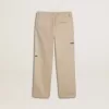 Beige chino broek voor kinderen met veelkleurige spatten
