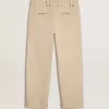 Beige chino voor heren met een doorleefde look
