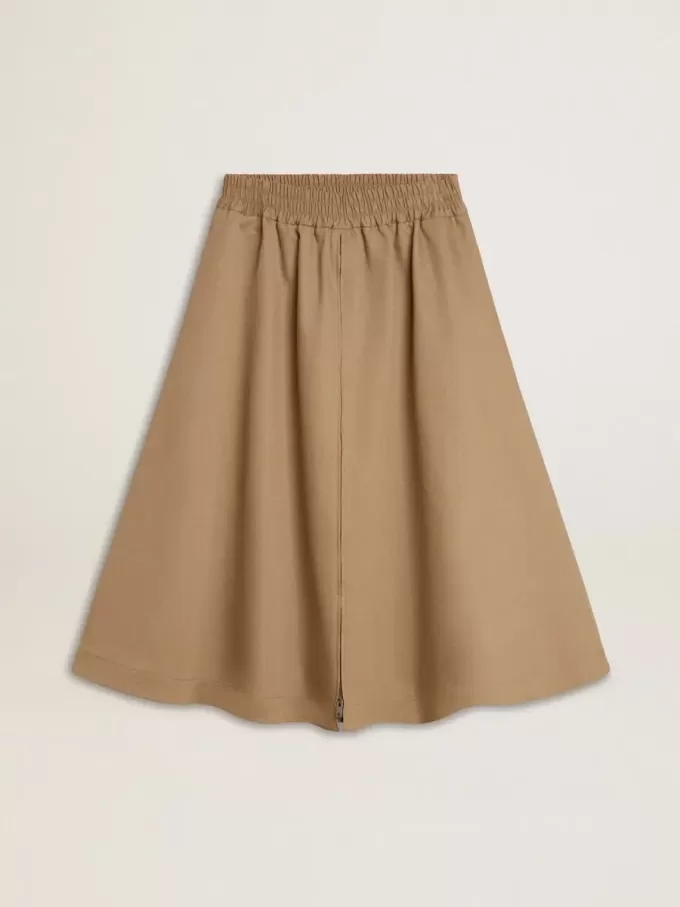 Beige cirkelrok voor dames
