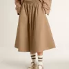 Beige cirkelrok voor dames