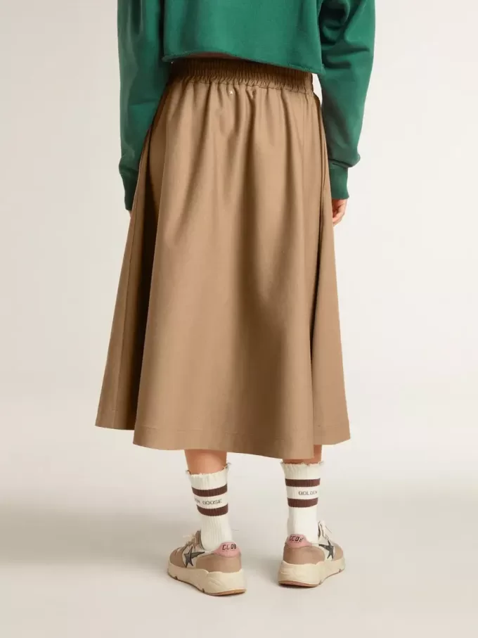 Beige cirkelrok voor dames