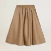 Beige cirkelrok voor dames