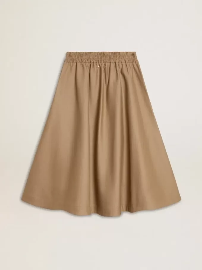 Beige cirkelrok voor dames